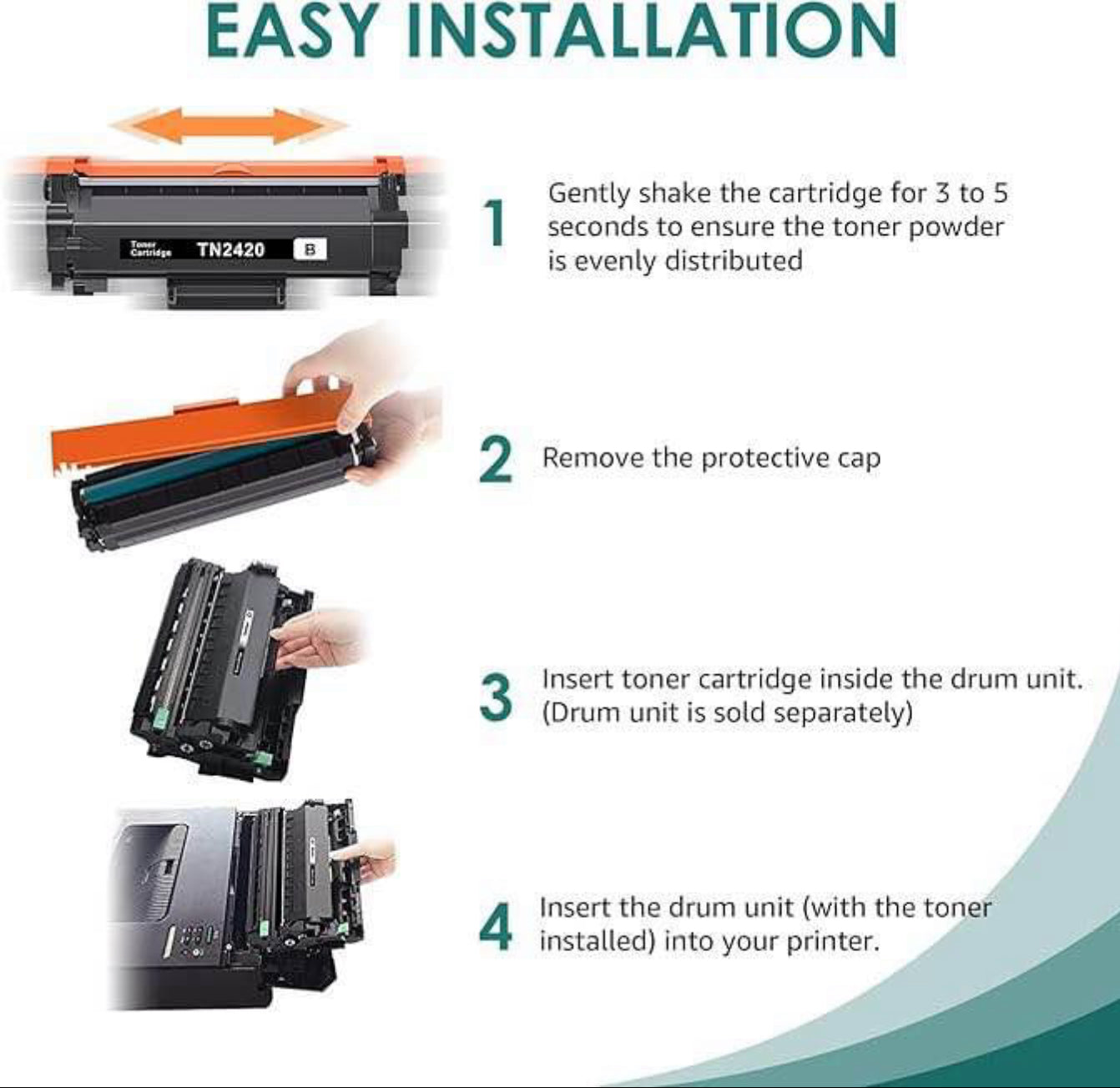 Cartouche de Toner Replacement pour Brother TN2410 Compatible pour Brother ( 2pces)