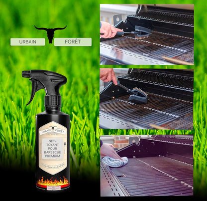 URBAN FOREST® Premium Nettoyant pour gril avec formule de puissance active 500ml contre les dépôts tenaces, la suie et la graisse | Nettoyant pour gril pour le nettoyage du gril pour barbecue à gaz Grille de gril en fonte en acier inoxydable et bien plus