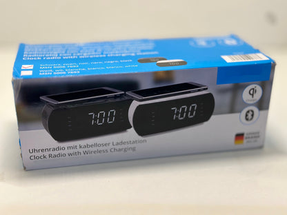 Radio-réveil avec Station de Charge sans Fil, Qi Pad de Charge Rapide iPhone Samsung, Bluetooth
