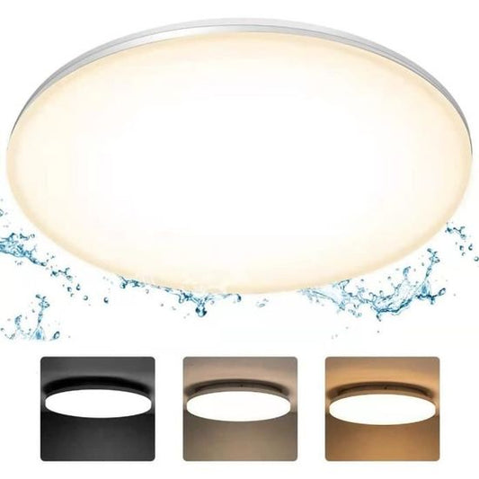 Plafonnier LED Ø30cm Rond 3000K-4000K-6500K 10W 1000LM IK07 Antichoc IP44 étanche éclairage LED Lampe de Plafond Luminaire