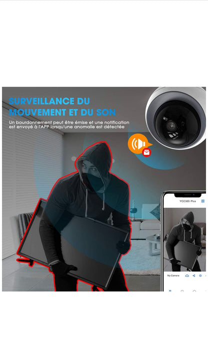 Caméra Surveillance WiFi 1080P FHD, Moniteur bébé, Caméra IP sans Fil /Audio Bidirectionnel