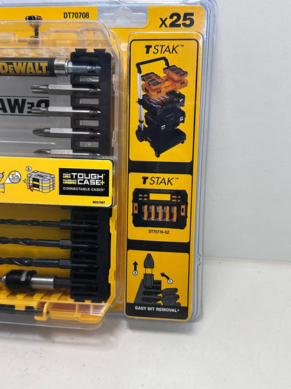 DeWalt DT70708-QZ Coffret Toughcase Coffret 25 Pièces - Embouts de Vissage et Forets Métal - Pour Perceuse-Visseuse Argent