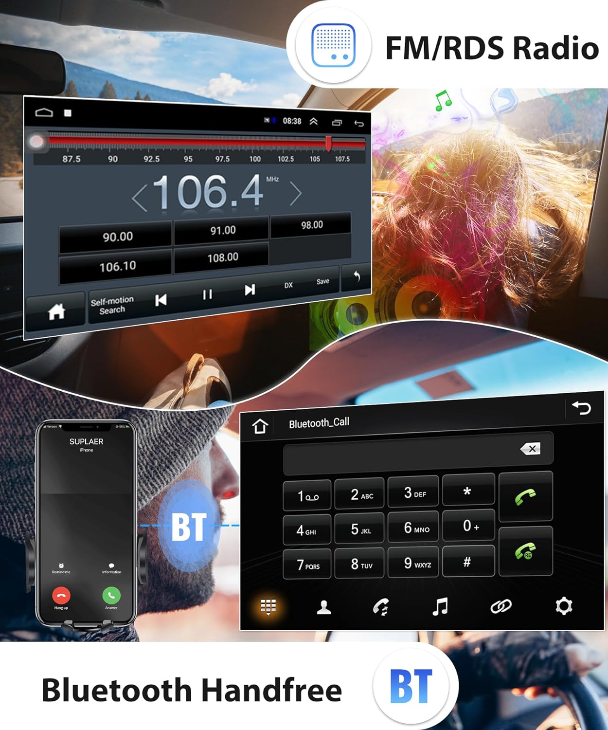 Autoradio Android pour Peugeot 5008/4008/3008 2017-2020, CarPlay/androide auto GPS Navigation