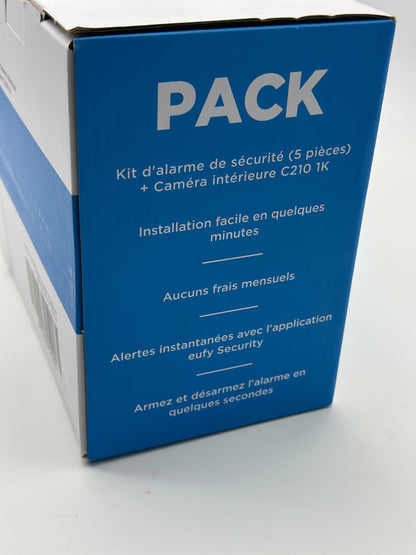 Kit alarme 5 pièces Eufy Anker + Caméra de surveillance C210 intérieure Blanc