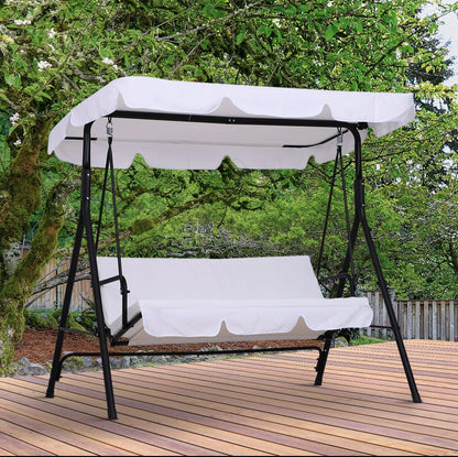 Balancelle de jardin - 3 places, toit imperméable, 1,72 x 1,1 x 1,52 m, blanc Neuve emballer