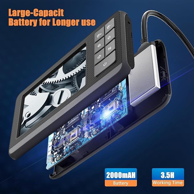 Endoscope Industriel HD IPS de 4,3" avec égout étanche IP67 Portable avec 8 Lumières LED longueur 5m