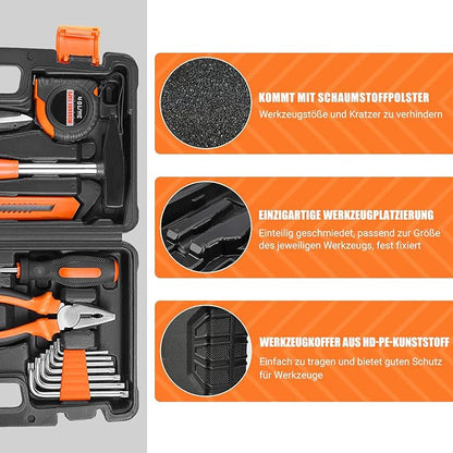 Mallette à Outils 56 pièces, Kit d’Outils - Pince,Tournevis et Jeu d'Outils - pour Bricolage à Domicile