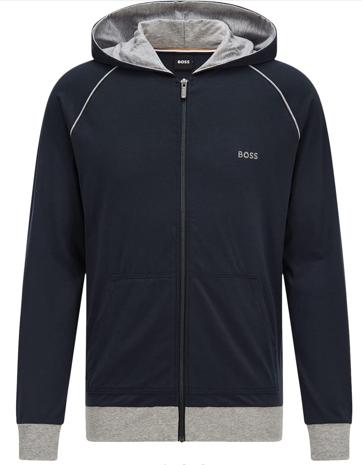 BOSS Hommes Mix&Match Jacket H Veste à Capuche en Coton Stretch avec Passepoil et Logo