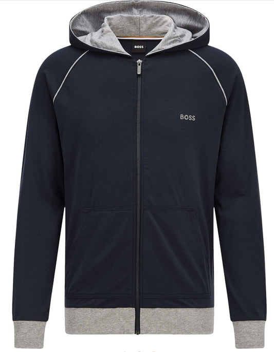 BOSS Hommes Mix&Match Jacket H Veste à Capuche en Coton Stretch avec Passepoil et Logo