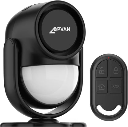 alarme de détecteur de mouvement, capteur de mouvement avec télécommande, 125 dB, système d'alarme antivol pour maison, camping-car, garage, bureau, appartement, voiture, magasins, Noir