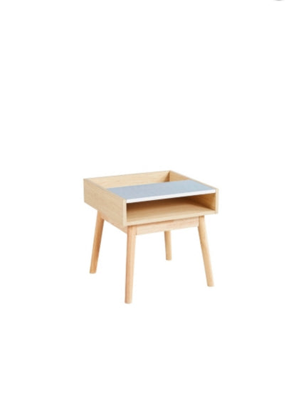 Bout de canapé scandinave sérigraphié gris/chêne À Monter Soit Même