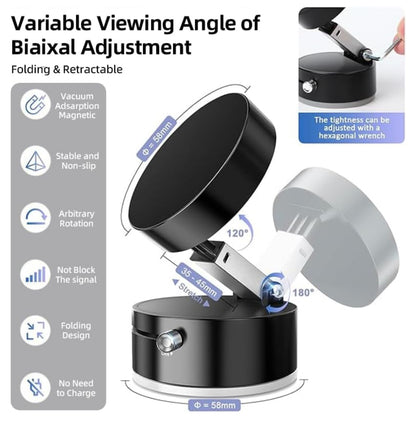 Support de téléphone magnétique pliable et rotatif blanc - Miroir de fitness magnétique robuste - Surface lisse - Pour tous les véhicules