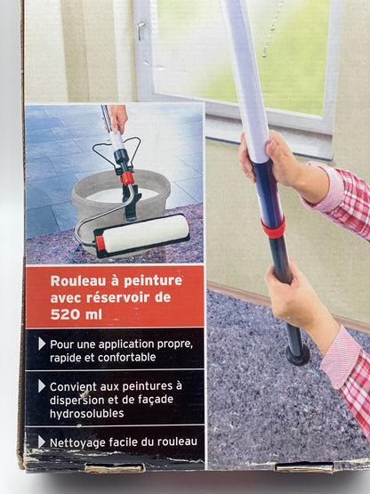 Rouleau de seringue de peinture extensible longue portée - décoration facile pour murs et plafonds intérieurs et extérieurs