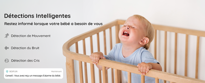 Babyphone Caméra 2K 5" PTZ 355°Camera Bebe,détection des Mouvements, Suivi Automatique neuf