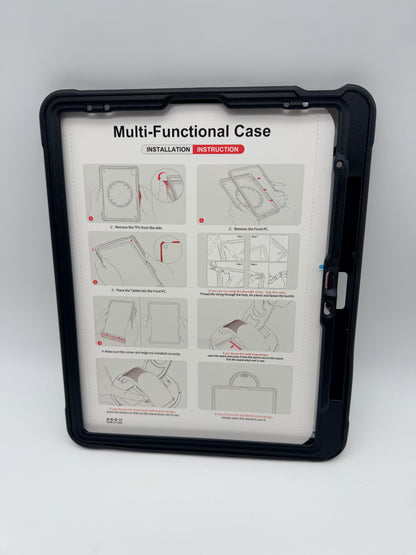 Étui pour tablette, housse de tablette anti-collision, housse de tablette anti-collision, empêche les chutes avec bandoulière pour iPad Pro12 pouces  (noir)