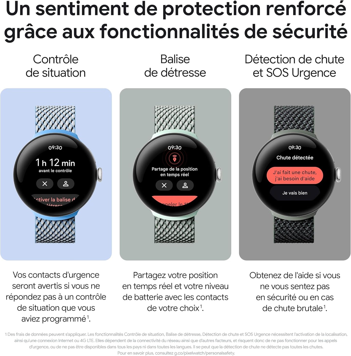 Google Pixel Watch 2 – Boîtier en Aluminium Noir Mat – Bracelet Sport Noir Volcanique – Wi-FI