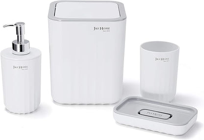 Kit Salle de Bain Moderne, Coupe de Brosse à Dents, Porte-Savon, Poubelle, Distributeur de savon