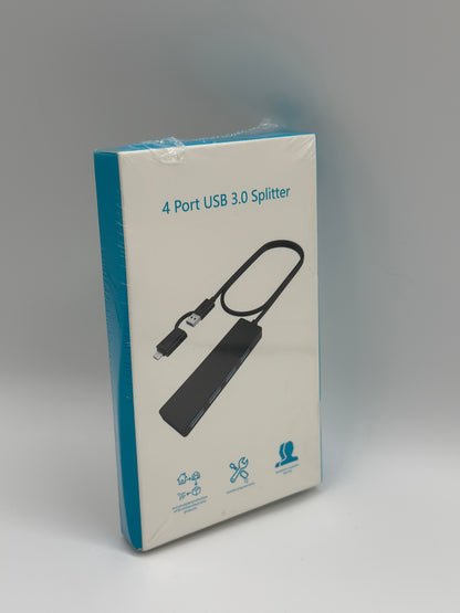 Hub USB 3.0 Multi USB 4 Ports 3.0 5Gbps Adaptateur Portable Multi Data Hub avec Câble de 30mm Compatible pour Macbook/Mac Pro/Mini/iMac/Surface Pro/XPS/Notebook PC, Plug-et-Play