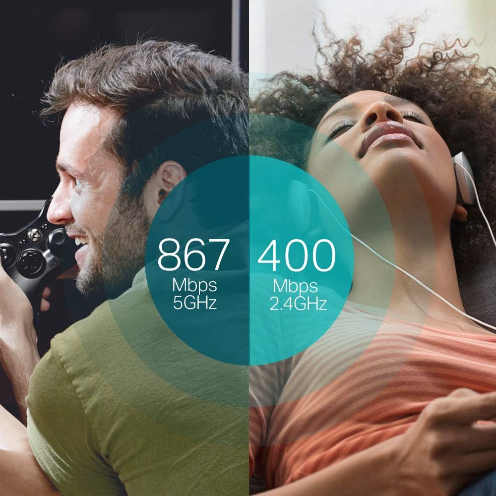Clé WiFi Puissante 1300Mbps, avec bouton WPS connections rapide