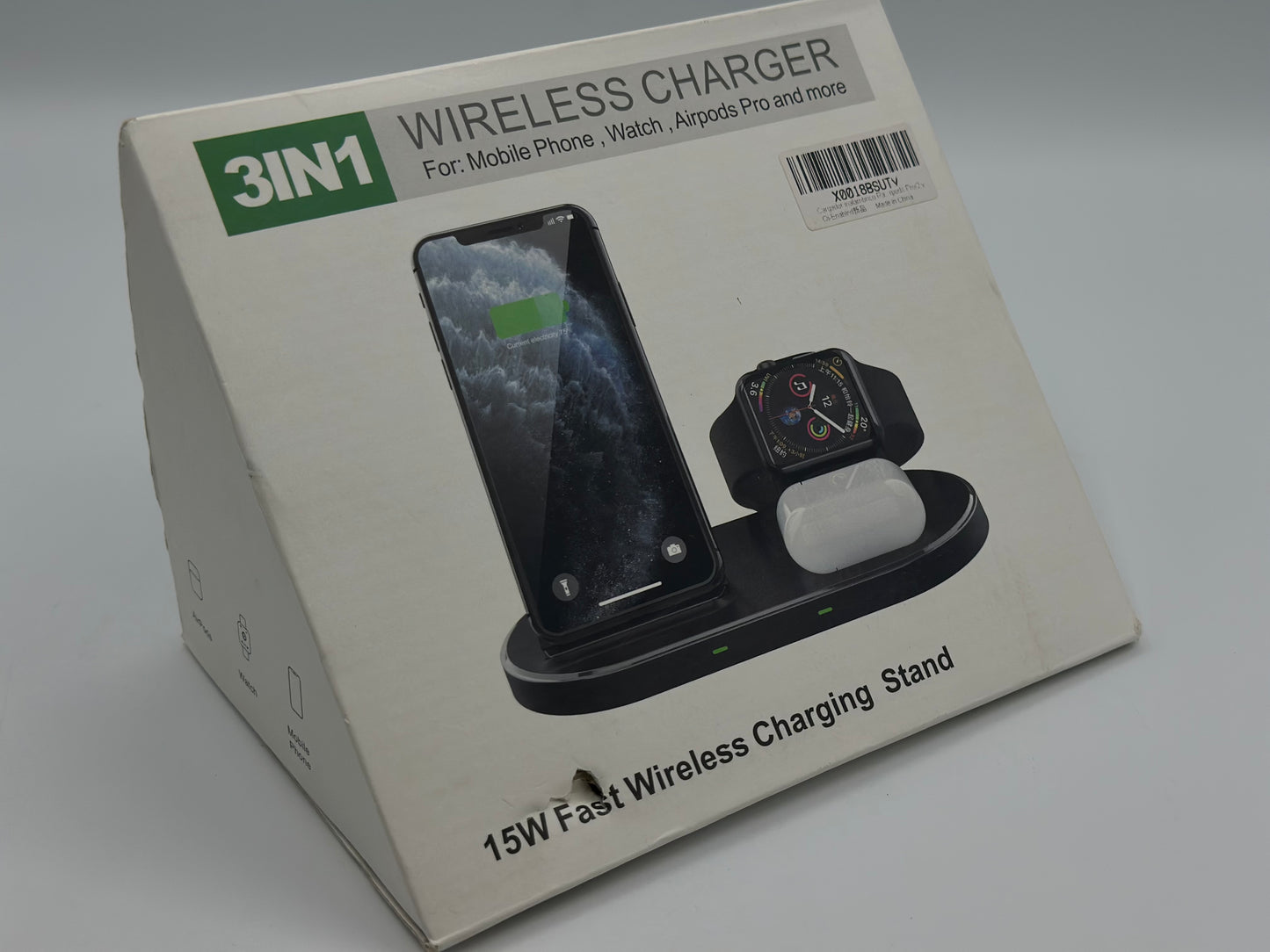 Dock de charge induction Apple 3-en-1 pour iPhone / AirPods / Apple Watch - 18W max - noir