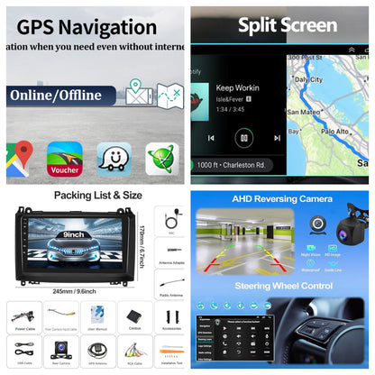 Autoradio 2+32G Android 13 pour Mercedes Benz W164 X164 ML350 ML500 ML280 GL320 GL350 GL450 2008-201