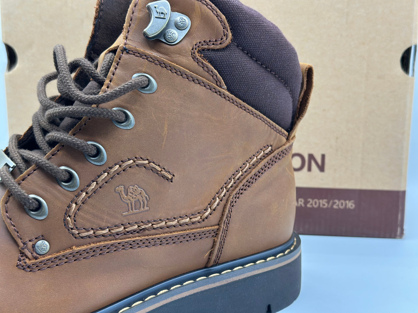 CAMEL CROWN Bottes à lacets Bottes de combat pour hommes Bottes de travail Bottes pour hommes Chaussures de travail en cuir Bottes de travail classiques à tige courte pour extérieur Bottes de loisirs antidérapantes