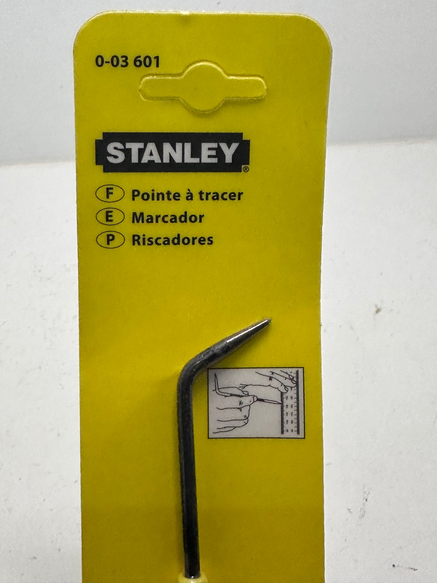 Stanley 0-03-601 Pointe À Tracer Ø 4 Mm Fabriqué En France - Acier Chromé - Finition Naturelle Bille De Verre - Corps Plastique