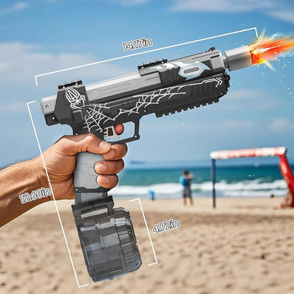 Pistolet à Eau Électrique pour Adultes et Enfants, Pistolet Automatique Grande Portée 8 M LED, Grande Capacité Étanche IP7 (Noir