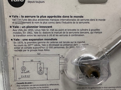 Yale Serrure en applique horizontale à fouillot Gauche - YAH36G - Kaki, 2 Clés fournies, Axe à 55 mm, Carré de 6 mm, Version Gauche - pour Porte intérieure de communication