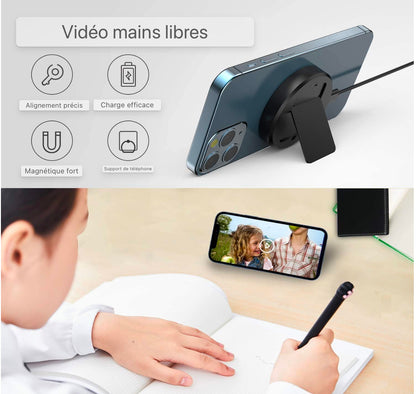 Chargeur sans fil magnétique, chargeur sans fil Qi Chargeur rapide sans fil Compatible avec iPhone 13/13 Pro/13 Pro Max/12/12 Pro/12 Pro Max/12 Mini/AirPods Pro/2