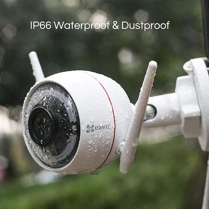 Caméra Surveillance WiFi Extérieure, Caméra WiFi Extérieure avec Alarme Sirène et Flash, 30m Vision