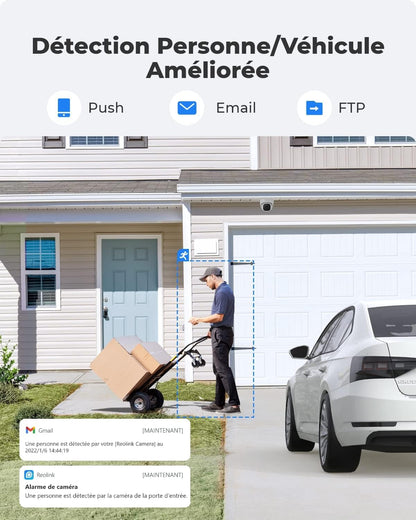 Caméra IP PoE 5MP Avec Détection de Personne/Véhicule
Détection de personne/véhicule
Alimentation par Ethernet
Vision nocturne à 30 mètres*
Enregistrement audio