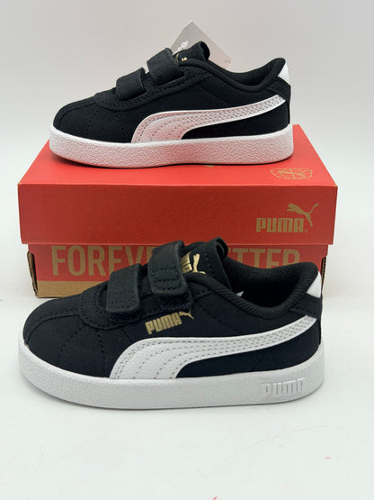 PUMA Mixte bébé Club II V INF Sneaker, Black White Gold, 21 EU