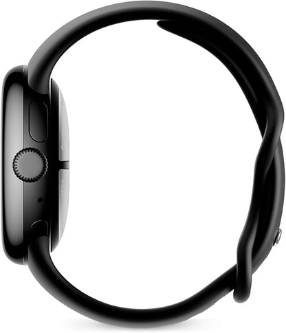 Google Pixel Watch 2 – Boîtier en Aluminium Noir Mat – Bracelet Sport Noir Volcanique – Wi-FI