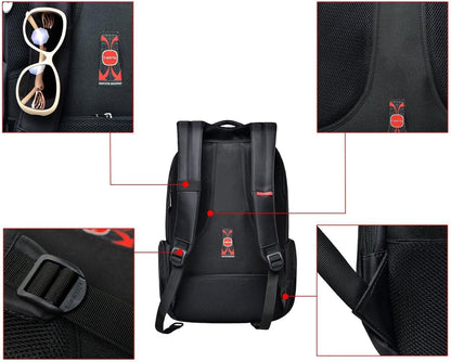Sac à Dos Ordinateur Portable 17/15.6 Pouces Antivol pour Homme Imperméable Sac a Dos PC Portable pour Loisirs/Affaire/Scolaire Noir