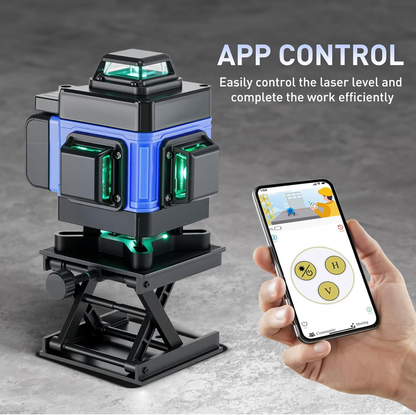 Niveau Laser 360°,Laser Chantier Autonivelant 4d 16 Lignes,Mode Impulsion,avec 2 Piles,Télécommande,Base en Aluminium et Trépied,Étanchéité IP54,pour Construction et Accrochage de tableaux
