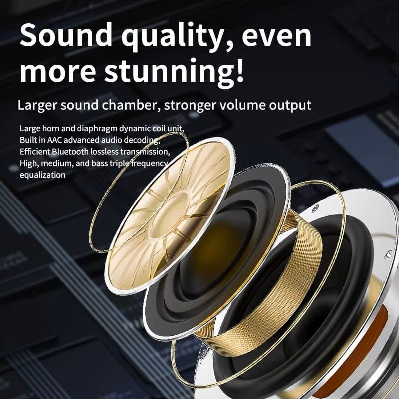 Écouteurs Bluetooth , en noir, driver de 16 mm pour un son puissant, microphone avec un angle de 85º et design Open Ear