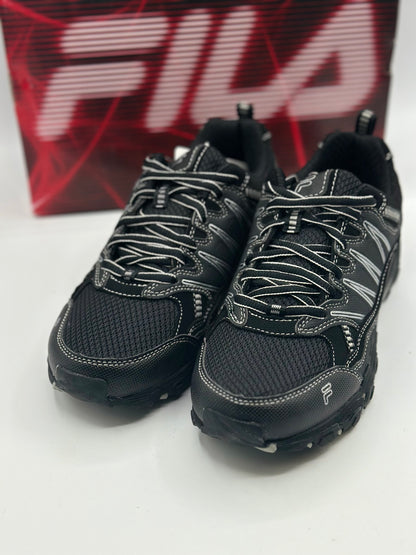Fila Men's Memory at Peak Steel Toe Trail Runner, Black/Metallic Silver, T38