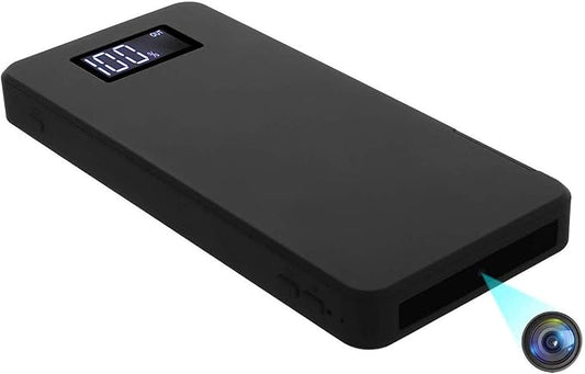 Caméra Espion Cachée, Mini Caméra de Sécurité 10000mAh Portable Charger Caméra de Surveillance 1080P avec Vision Nocturne Détection de Mouvement Capteur de Gravité(Pas de Carte SD)