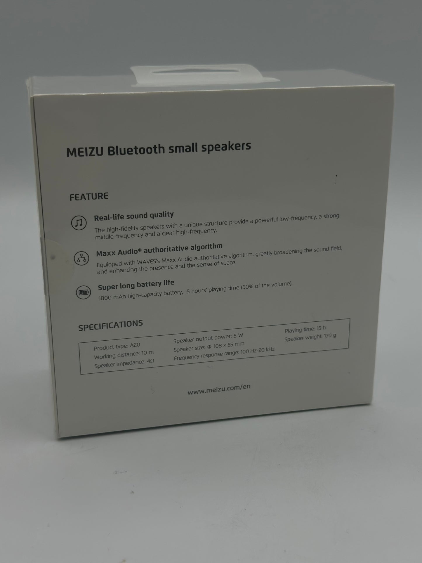 Meizu A20
Enceinte Portable Sans Fil Bluetooth Avec Fonction Mains Libres