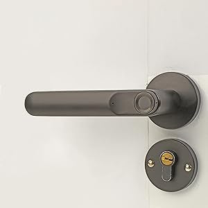 SEPOX poignée de porte intelligente reconnaissance d’empreintes digitales en métal téléphone portable bluetooth carte à puce serrure de porte noire à la maison sans clé neuf