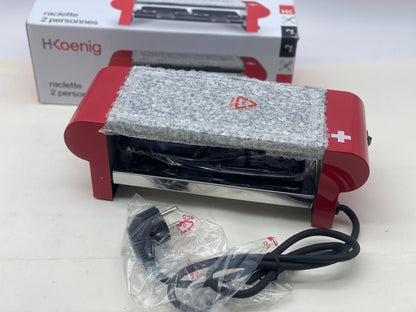 Raclette 2 personnes et plaque de granit - Température réglable - Puissance : 350 W neuve