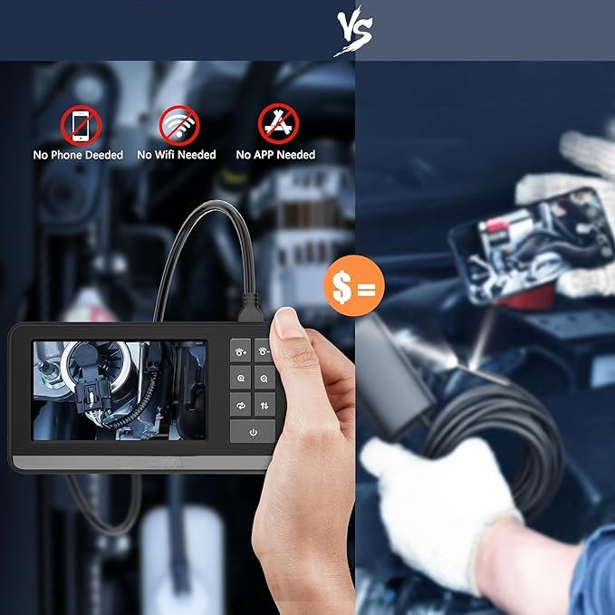 Endoscope Industriel HD IPS de 4,3" avec égout étanche IP67 Portable avec 8 Lumières LED longueur 5m