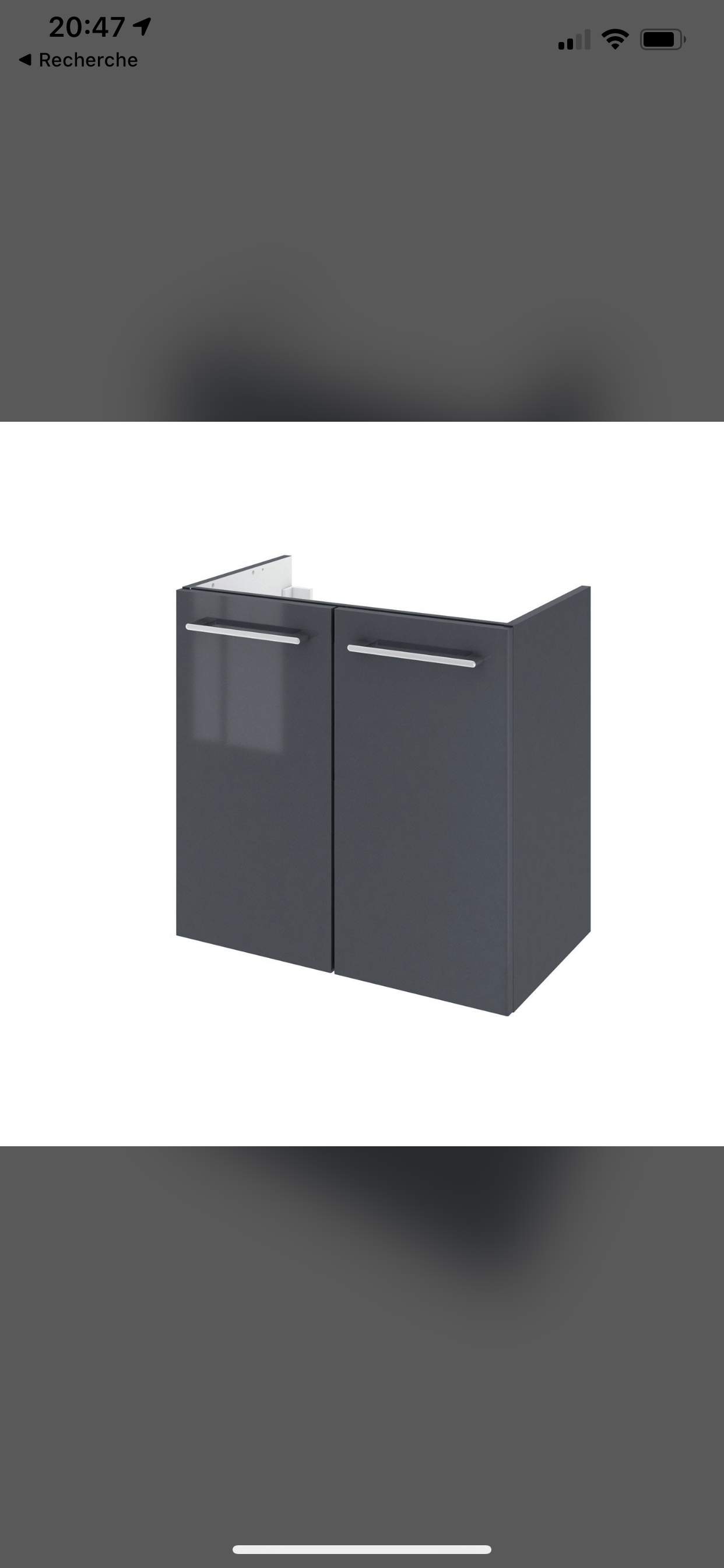 Meuble de salle de bains simple vasque 1.60 x H.58 x P.35 cm