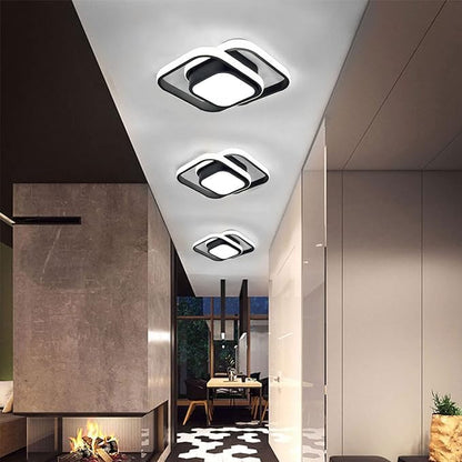 plafonnier moderne carré double anneau LED 36W noir 3 couleurs température dimmable ( variable) neuf