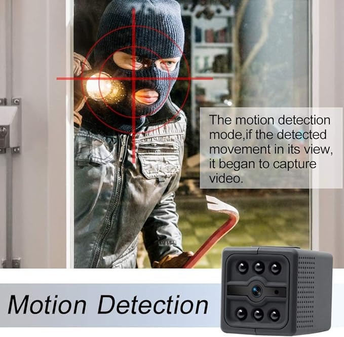 Mini Caméra 1080P Portable Caméra de Surveillance avec Vision Nocturne et Détection de Mouvement