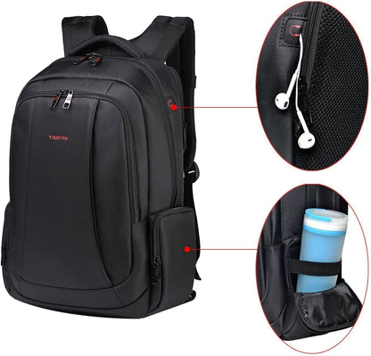 Sac à Dos Ordinateur Portable 17/15.6 Pouces Antivol pour Homme Imperméable Sac a Dos PC Portable pour Loisirs/Affaire/Scolaire Noir