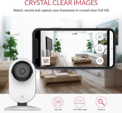 YI Camera Surveillance Wifi Intérieur 1080P Caméra IP Avec Enregistrement Camera Maison pour Bébé/Animal de Compagnie Suivi de Mouvement, Détection Sonore, Audio Bidirectionnel