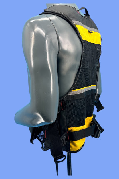 Stanley Fmst1 Veste Porte-Outils Gamme Fatmax - Nombreuses Poches - Bretelles Ajustables - Bandes Réfléchissantes -Doublure en Maille, XL, Jaune/Noir Multicolore
