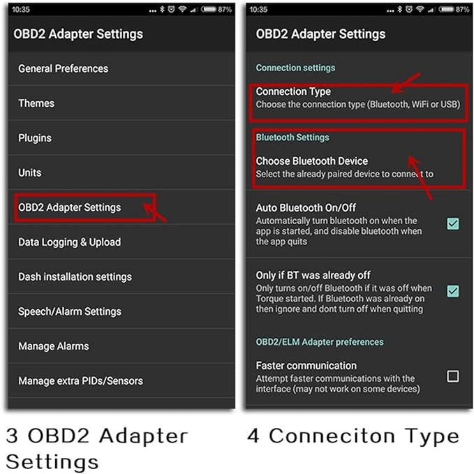 Autool Lecteur de codes d'erreur Bluetooth Scanner OBD C1 V1.5 pour ELM327 pour Torque Android OBDII